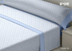Set beddengoed D'Or ROMA Blauw Bed van 90 Franela