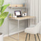 vidaXL - Computerbureau - 110x60x138 - cm - bewerkt - hout - wit - en - eikenkleurig