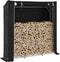 vidaXL - Haardhoutrek - met - regenhoes - 200x40x200 - cm - gegalvaniseerd - staal