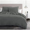 HOME LINGE PASSION - Dekbedovertrekset 3-delig - 82 g microvezel - 220 x 240 cm - Antracietgrijs