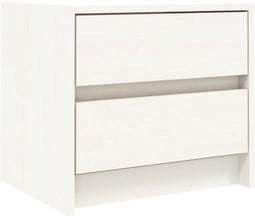 vidaXL - Nachtkastje - 40x31x35,5 - cm - massief - grenenhout - wit