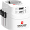 Skross - World Travel Adapter with Ground Plugs (no Swiss & Italy) + 1 USB + 1 Type C Slot + World Top Input
