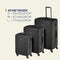 Princess Traveller PT01 - Kofferset - 3-delig - Lichtgewicht - Pitch Black (3 stuks)