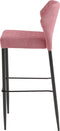 Louis Stapelbare barkruk roze, velvet gestoffeerd, brandvertragend - SET VAN 2