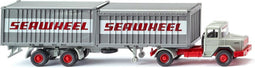 Wiking 052402 H0 Vrachtwagen Magirus Deutz Trekker-containeropleggercombinatie Seawheel