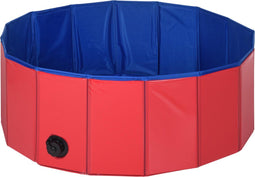 Dierenzwembad - Ø80x30cm - Opvouwbaar - Rood/Blauw