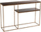 J-Line console Rafi 2planken - ijzer/mango hout - goud/donkerbruin