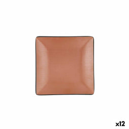 Eetbord Bidasoa Gio Bruin Plastic 18 x 18 cm (12 Stuks)