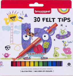 Bruynzeel viltstiften, etui met 30 stuks 6 stuks