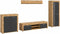 Furnilux Jam - Woonkamercombinatie - Grijs melamine Wotan eiken - 35x330x159cm