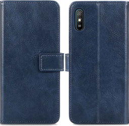 iMoshion Hoesje Geschikt voor Xiaomi Redmi 9A Hoesje Met Pasjeshouder - iMoshion Luxe Bookcase - Donkerblauw