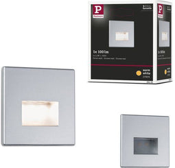 Paulmann Edge LED Wandinbouwlamp - 1,2W - 50 lm - 2700K Warmwit - Chroom Mat