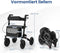 Coast Opvouwbare Rollator Zwart – 2-in-1 Reisrollator met Zitje en Luchtbanden – 62 x 82 x 81,5-97