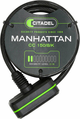 Cable with padlock Citadel Manhattan cc 150/8/k Black 150 cm