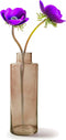 Jodeco Bloemenvaas Willem - transparant beige glas - 11,5 x 26 cm - fles vorm vaas