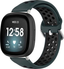 imoshion Siliconen sport bandje - Geschikt voor Fitbit Versa 4, Versa 3, Sense 2, Sense - Groen - One Size