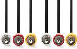 Nedis Composiet Videokabel - 3x RCA Male - 3x RCA Male - Vernikkeld - 480p - 1.50 m - Rond - PVC - Zwart - Envelop