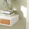 SoBuy FRG92-WN - Zwevende Plank - Bamboe met Lade - Wit - B40xL24.5xH8cm