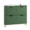 SoBuy FSR100-SY - Schoenenkast - 4 Ladekleppen - Groen - 100 x 19 x 90 cm