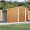 vidaXL - Tuinschuur - 277x192,5x179 - cm - gegalvaniseerd - staal - lichtbruin