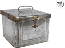 Metalen Vintage Look Voorraadblik 22x22x17 cm - Stijlvolle Opbergoplossing voor Keuken en Woonkamer