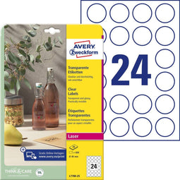 Avery Zweckform L7780-25 - Folie-etiketten Ø 40 mm - 600 stuks permanent hechtend (600 stuks)