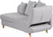 MERI II - Chaise longue - Lichtgrijs - Rechterzijde - Fluweel