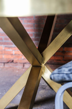 PTMD Cleme Eettafel - 220 x 111 x 77 cm - Iepenhout - Goud