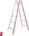 Hymer 4023 - Dubbele ladder - Tweezijdig beklimbaar 2x5 sporten - Maximale belastbaarheid 150 kg