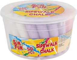 Stoepkrijt Sun Fun 105x25mm 8x6 kleuren in emmer - 6 stuks