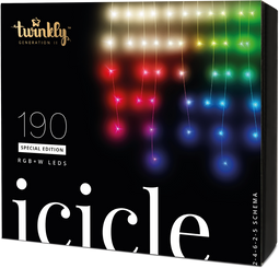 Twinkly Icicle - Lichtsnoer - App-gestuurd 190 LED RGB + W - Multicolor