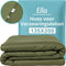 Ella Hoes - Verzwaringsdeken 135 x 200 CM - 100% Biologisch Katoen - Olijf Groen