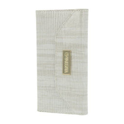 Valenta iPhone 4 - Luxe booktype - Echt leder met pasjesvak - Wit metallic