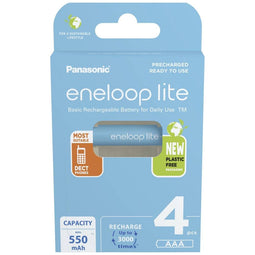 Oplaadbare AAA batterijen 550 mAh 4 stuks Eneloop Lite