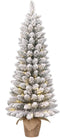 Black Box Trees Gerlos - Smalle Kunstkerstboom met Jute en Warm Witte LED - H75 x Ø36 cm - Groen Frosted