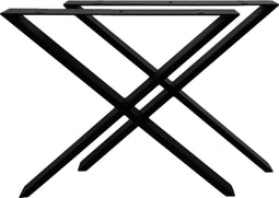 Tafelpoten - X-model - 65x72 - Gepoedercoat zwart - Metaal - set van 2