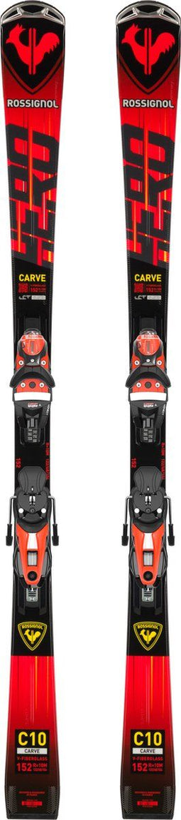 Rossignol Hero Crave - Race ski's - Inclusief Look NX 12 Konect GW B80 bindingen - Rood/zwart