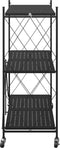 vidaXL - Opbergrek - op - wielen - 71x34x88 - cm - staal - zwart