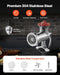 Stainless Steel Manual Meat Grinder, Food, Manual Crutch Grinder, 2 Grinding Plates, 5 mm, 8 mm, Sau