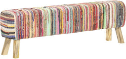 vidaXL - Bankje - 160 - cm - chindi - stof - meerkleurig
