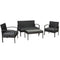 Juskys Trinidad - Loungeset - 2-zitsbank met 2 fauteuils - Donkergrijs