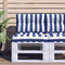 vidaXL - Palletkussen - gestreept - 50x40x12 - cm - stof - blauw - en - wit