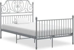 vidaXL - Bedframe - metaal - grijs - 120x200 - cm
