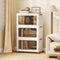 Coast Opbergboxen Wit/Bruin – Opvouwbare Stapelbare Organizer met Deuren en Wielen – 57-156L