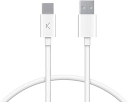 Ksix BXCUC03BL - USB A naar USB C Kabel - 1 m - Snel opladen 12 W - Wit