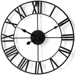 Goliving Wandklok - Industrieel - Stil mechanisme - Ø 60 cm - Zwart