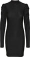 NOISY MAY NMINFINITY - Jurk met lange mouwen - Pofdetail op schouders - Zwart met glitter - Maat S