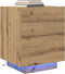 vidaXL - Nachtkastje - met - LED-verlichting - Artisan - Eiken - 45x40x55 - cm