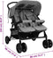 vidaXL - Tweelingkinderwagen - staal - lichtgrijs