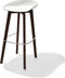 Keeve Stapelbare barkruk wit low, berkenhouten frame en kunststof zitting - SET VAN 4